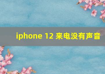 iphone 12 来电没有声音